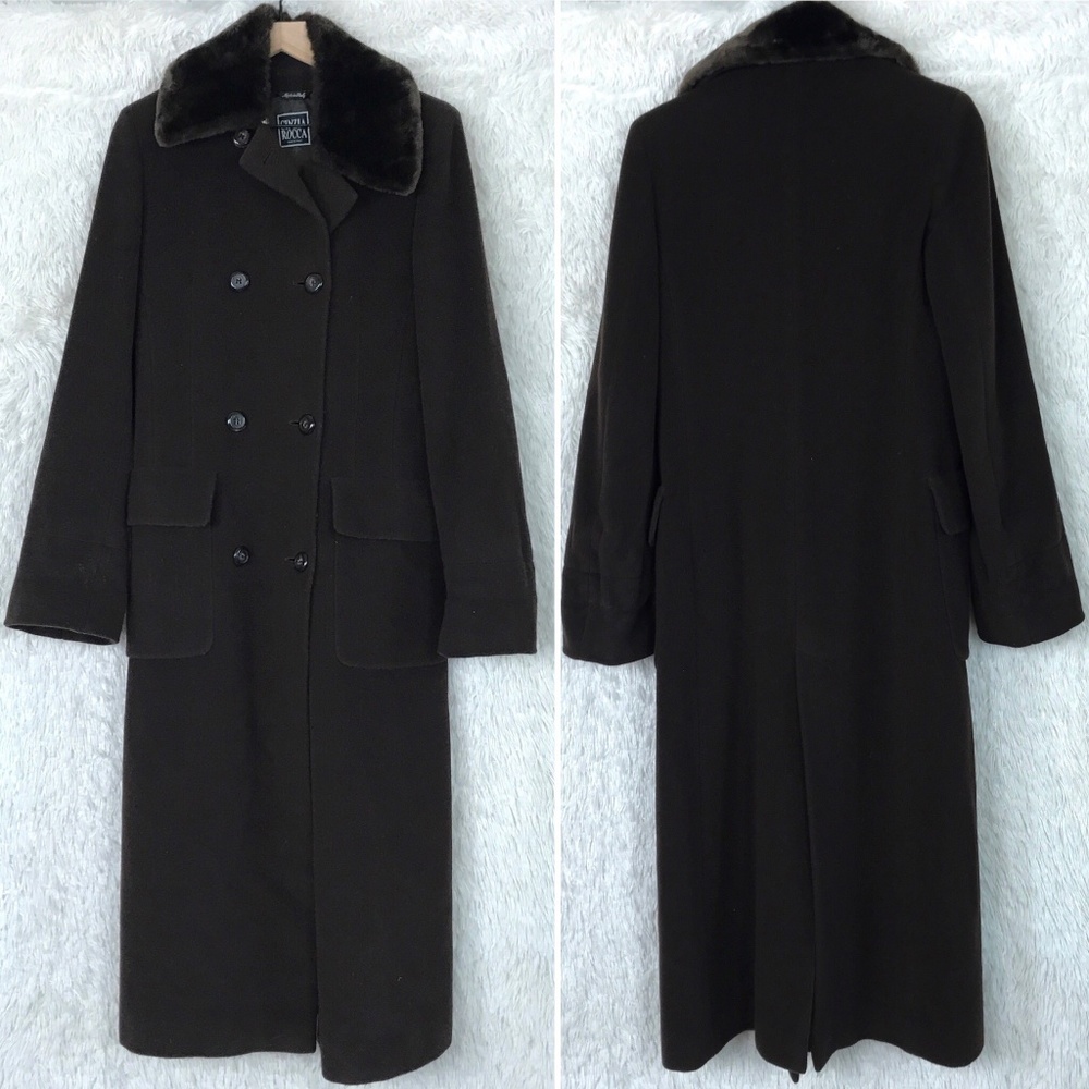 Long Wool Coat Brown Cinzia Rocca